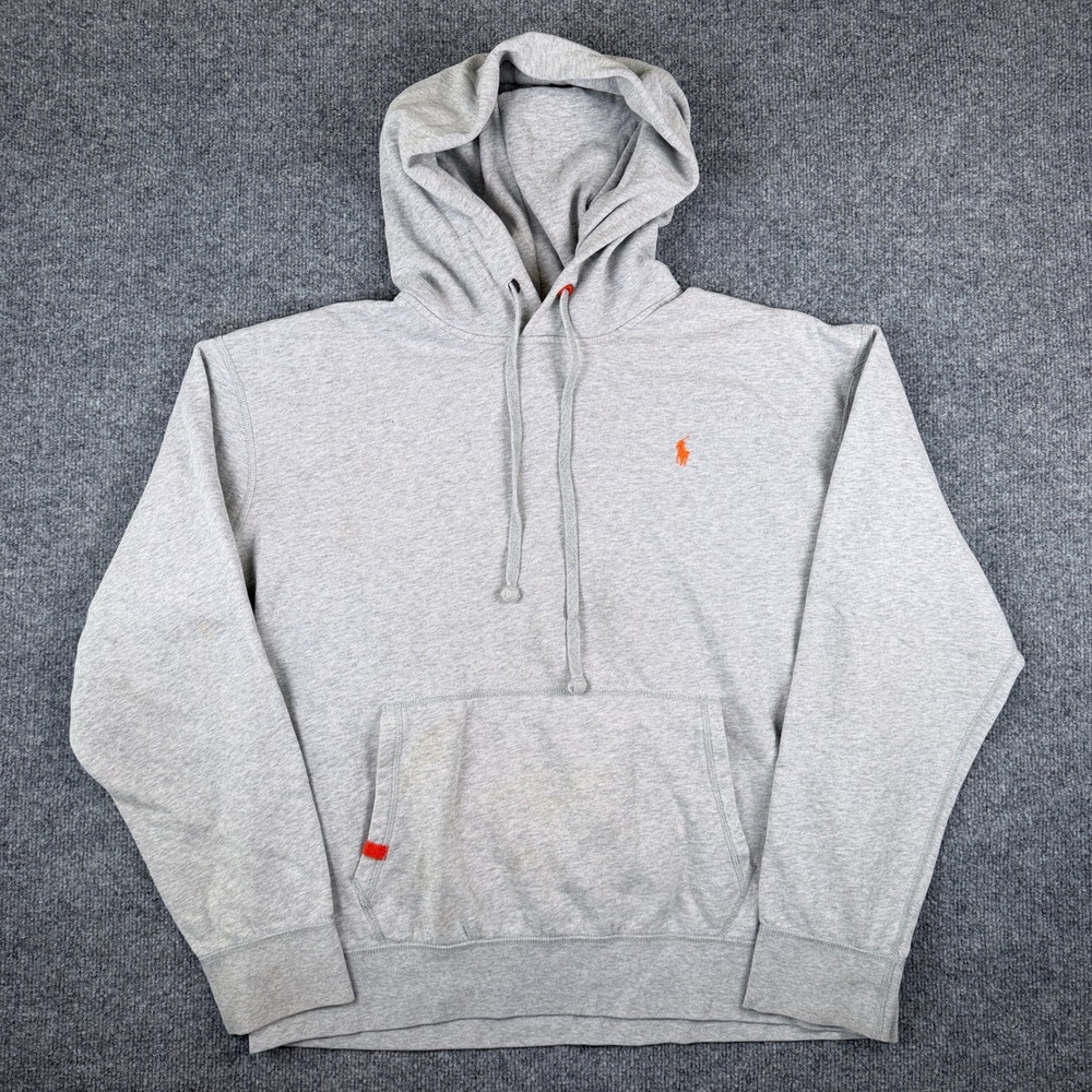 Polo Ralph Lauren Performance Hoodie Mens 2XL Gray Fleece Pullover Sweatshirt